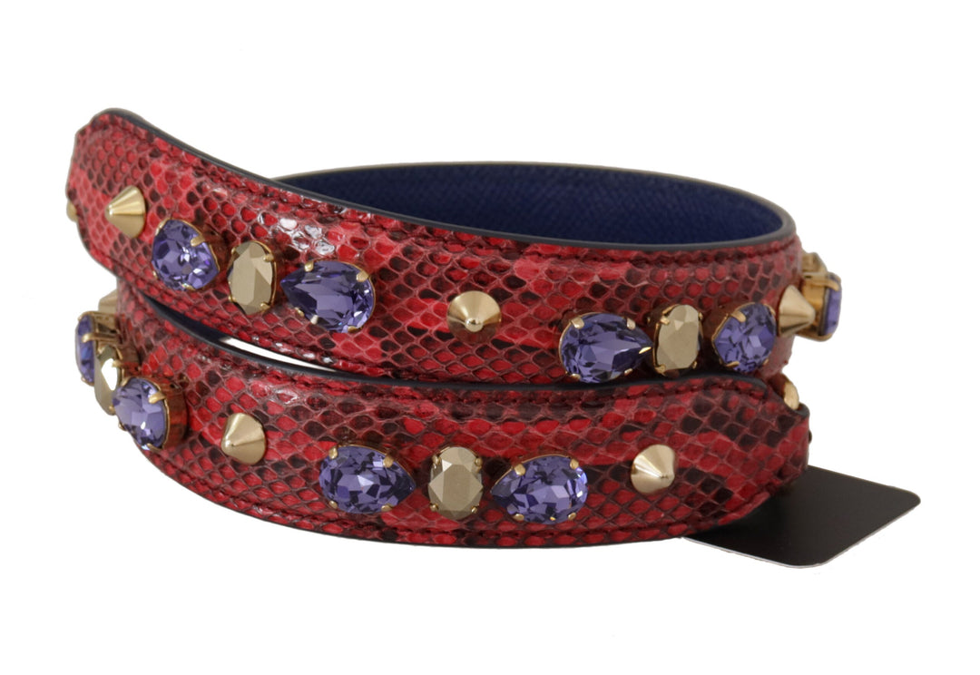  - Dolce & Gabbana Elegant Red Python Leather Handbag Strap - BEL8721 - Ask Me Wear