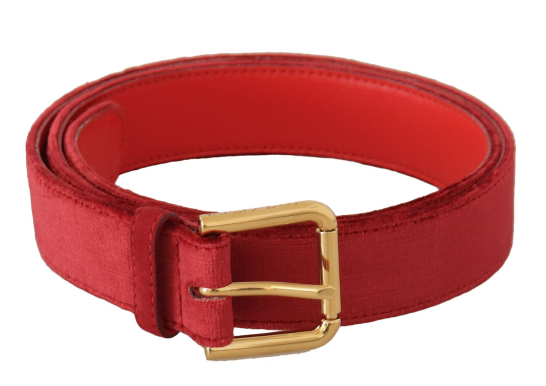  - Dolce & Gabbana Elegant Red Suede Designer Belt - BEL8660 - 85 - Ask Me Wear