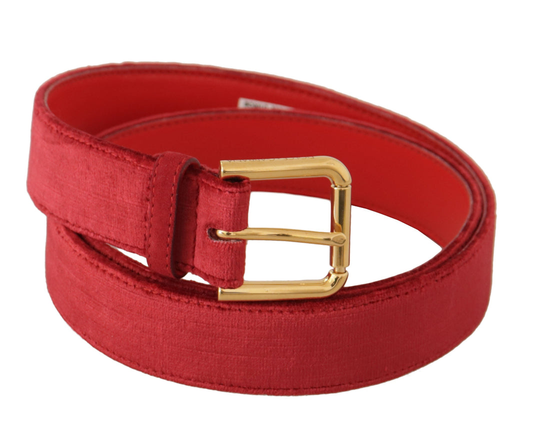  - Dolce & Gabbana Elegant Red Suede Designer Belt - BEL8660 - 85 - Ask Me Wear