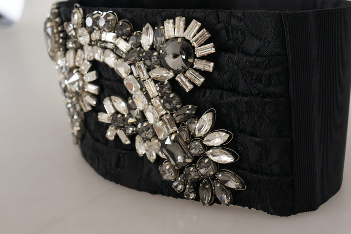  - Dolce & Gabbana Elegant Rhinestone - Embellished Silk Belt - BEL8394 - 42 - Ask Me Wear