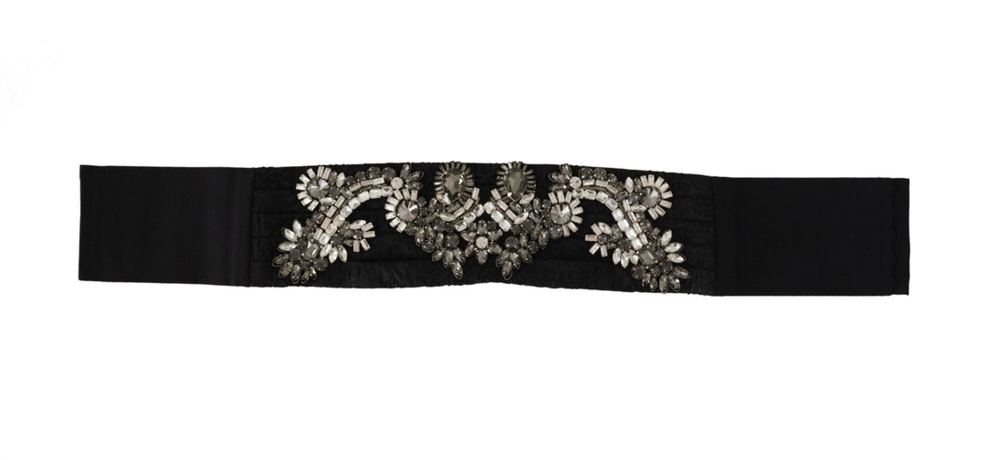  - Dolce & Gabbana Elegant Rhinestone - Embellished Silk Belt - BEL8394 - 42 - Ask Me Wear