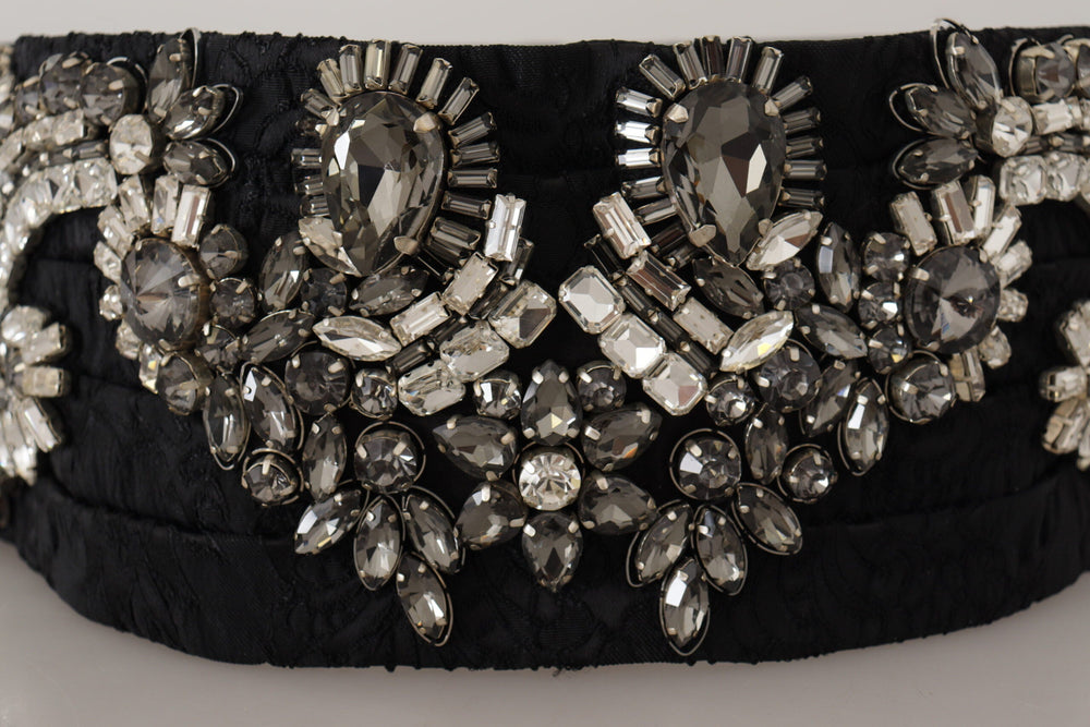  - Dolce & Gabbana Elegant Rhinestone - Embellished Silk Belt - BEL8394 - 42 - Ask Me Wear