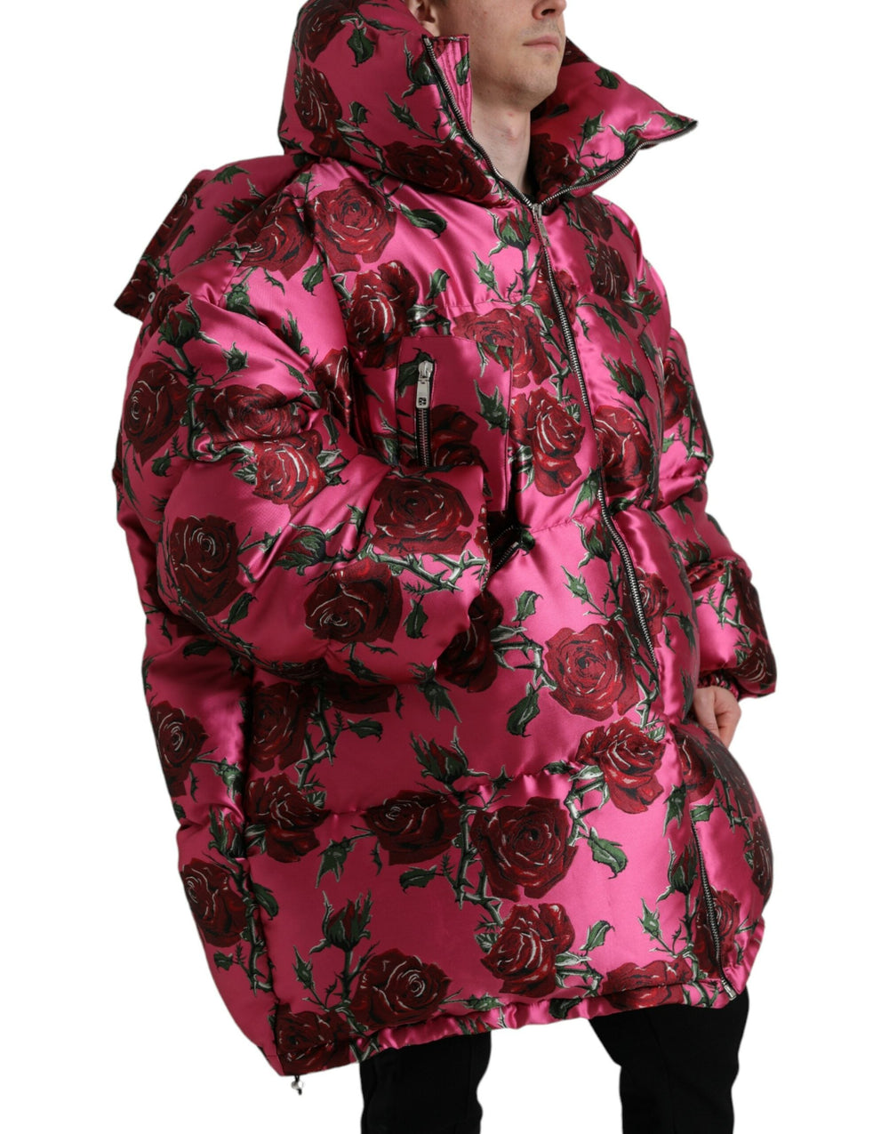  - Dolce & Gabbana Elegant Rose Print Quilted Jacket - KOS2214 - 50 - Ask Me Wear