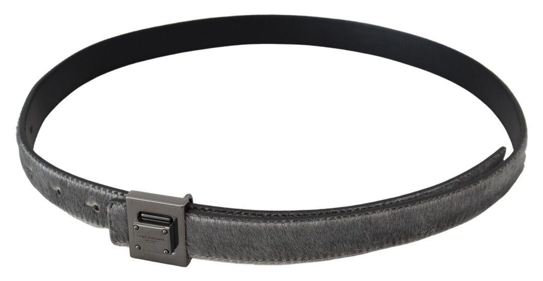  - Dolce & Gabbana Elegant Silver Leather Designer Belt - BEL8919 - 36 - Ask Me Wear