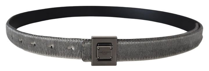  - Dolce & Gabbana Elegant Silver Leather Designer Belt - BEL8919 - 36 - Ask Me Wear