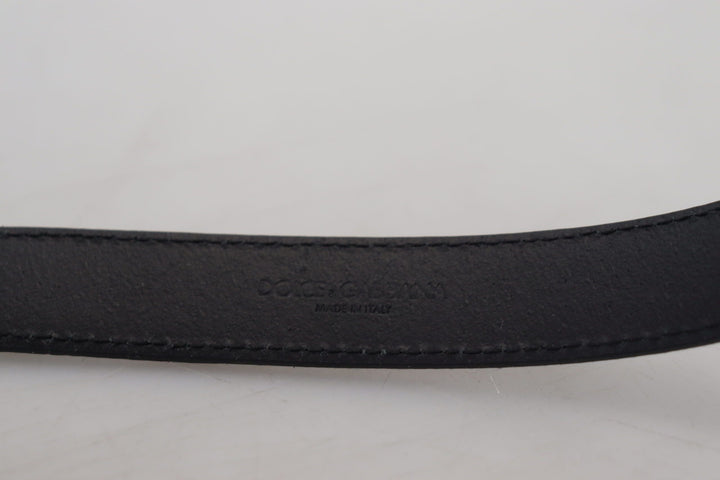  - Dolce & Gabbana Elegant Silver Leather Designer Belt - BEL8919 - 36 - Ask Me Wear