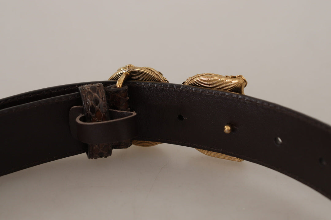  - Dolce & Gabbana Elegant Snakeskin Leather Belt - WMB173 - 70 - Ask Me Wear