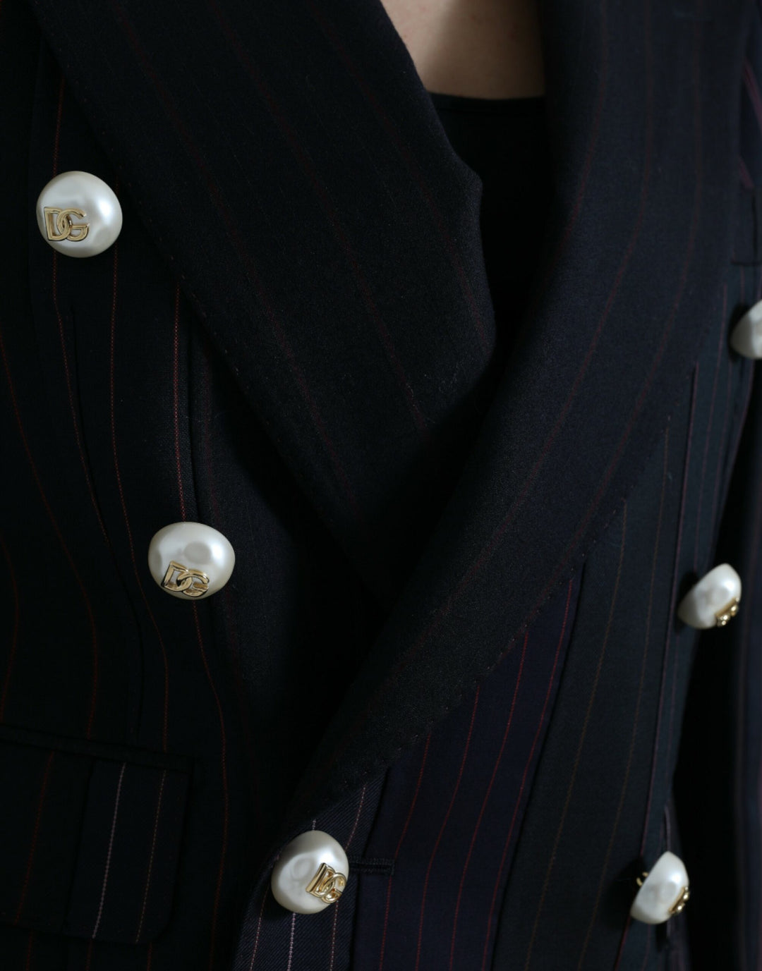  - Dolce & Gabbana Elegant Striped Double Breasted Wool Blazer - JKT3730 - 44 - Ask Me Wear