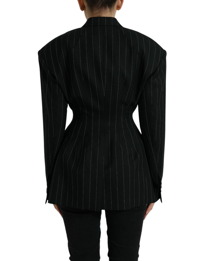  - Dolce & Gabbana Elegant Striped Virgin Wool Blazer - JKT3729 - 40 - Ask Me Wear