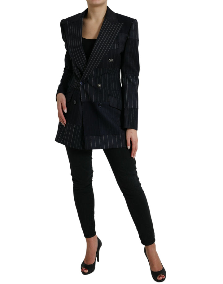  - Dolce & Gabbana Elegant Striped Virgin Wool Blazer - JKT3731 - 40 - Ask Me Wear