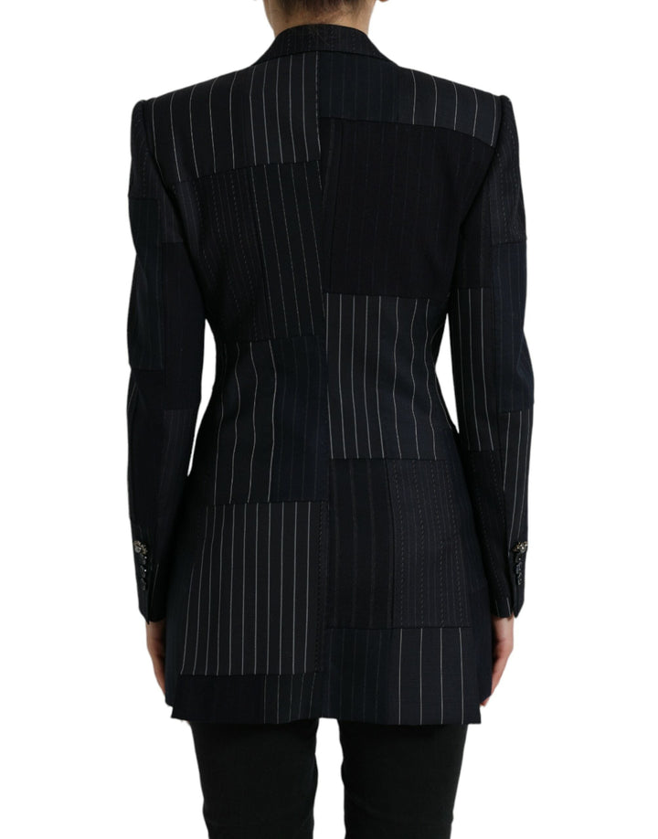  - Dolce & Gabbana Elegant Striped Virgin Wool Blazer - JKT3731 - 40 - Ask Me Wear