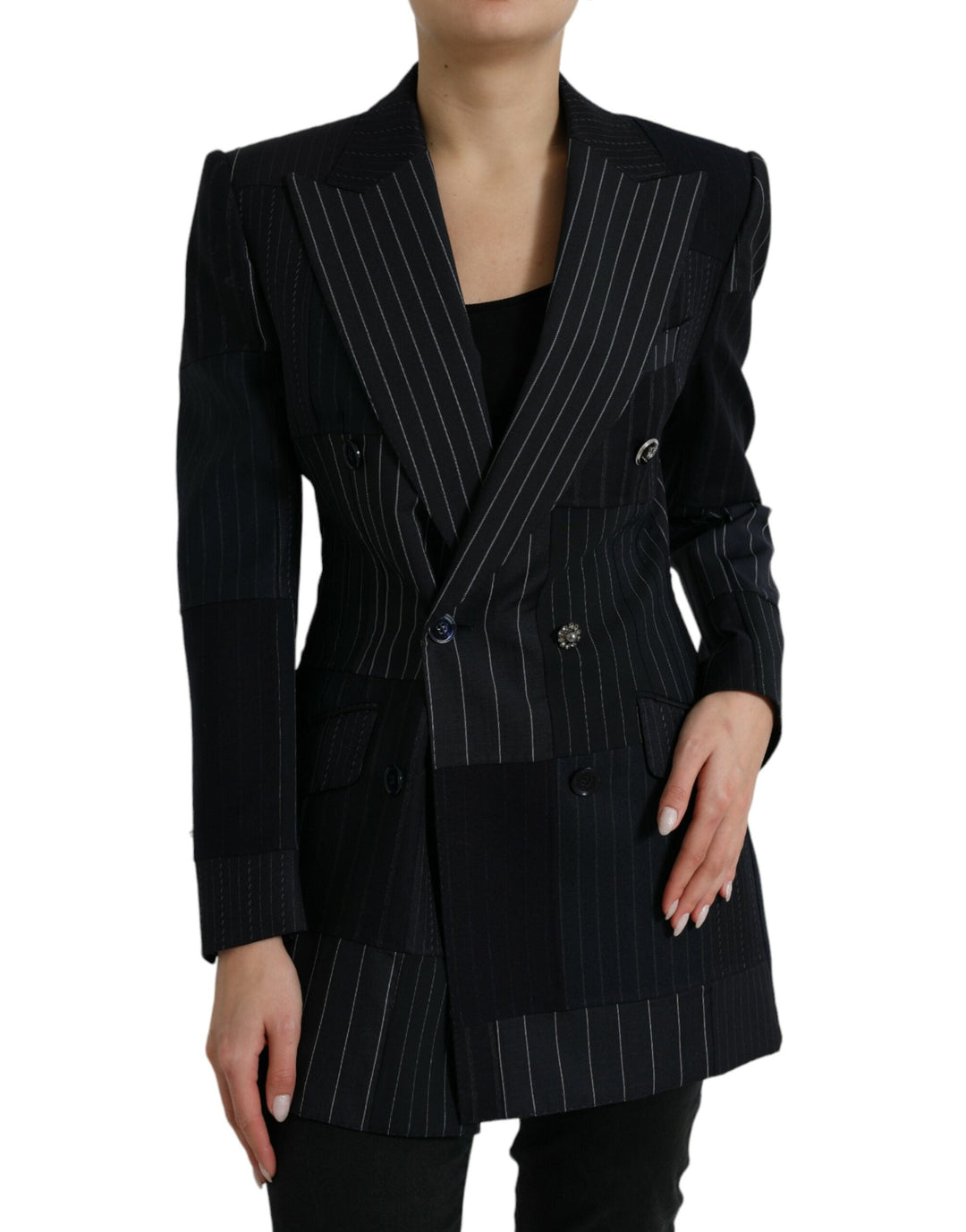  - Dolce & Gabbana Elegant Striped Virgin Wool Blazer - JKT3731 - 40 - Ask Me Wear