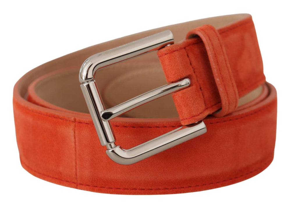  - Dolce & Gabbana Elegant Suede Leather Belt in Vibrant Orange - WMB145 - 75 - Ask Me Wear