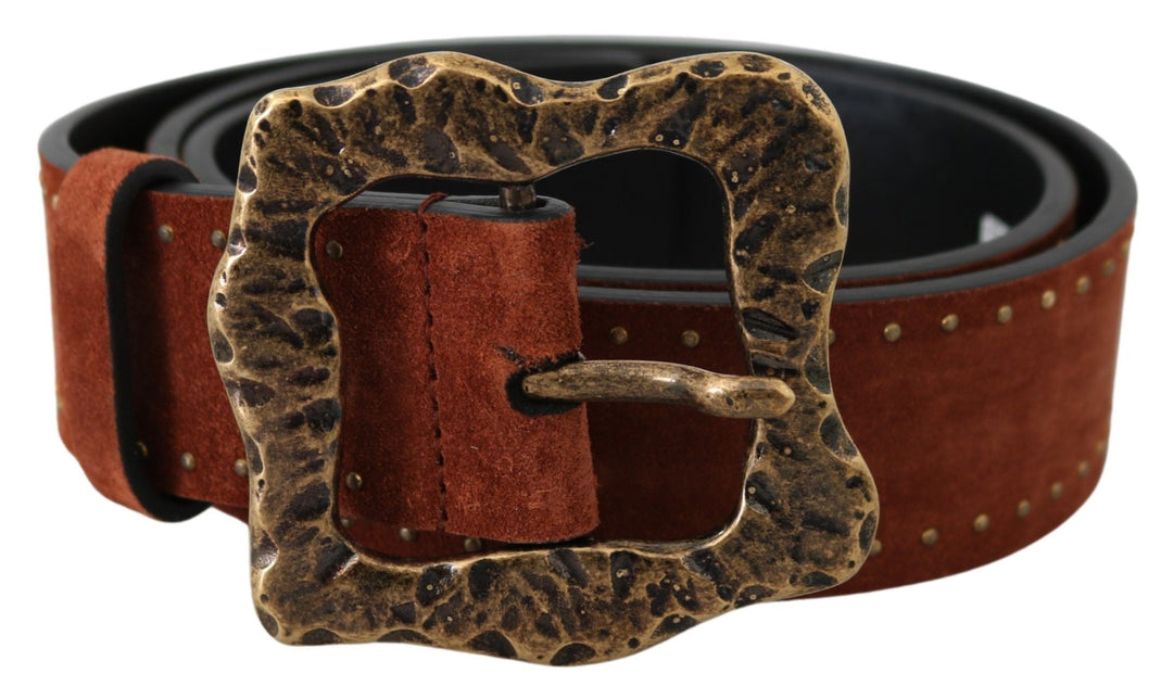  - Dolce & Gabbana Elegant Suede Leather Belt with Gold Studs - BEL60802 - 90 - Ask Me Wear