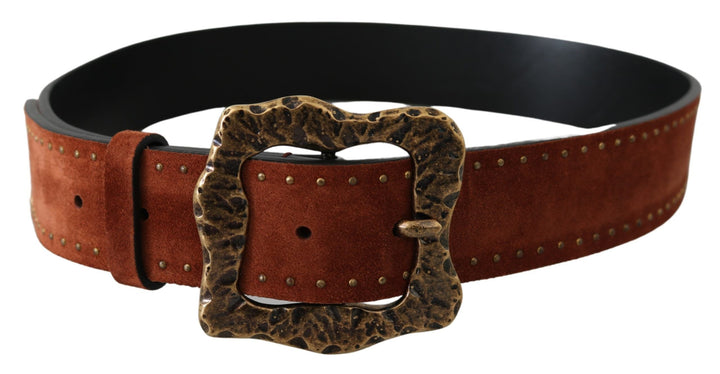  - Dolce & Gabbana Elegant Suede Leather Belt with Gold Studs - BEL60802 - 90 - Ask Me Wear