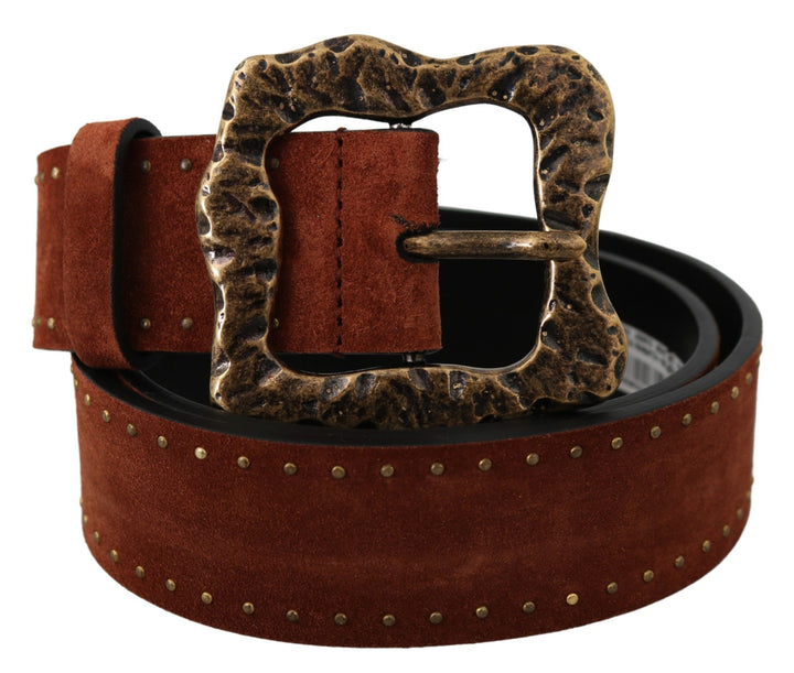  - Dolce & Gabbana Elegant Suede Leather Belt with Gold Studs - BEL60802 - 90 - Ask Me Wear