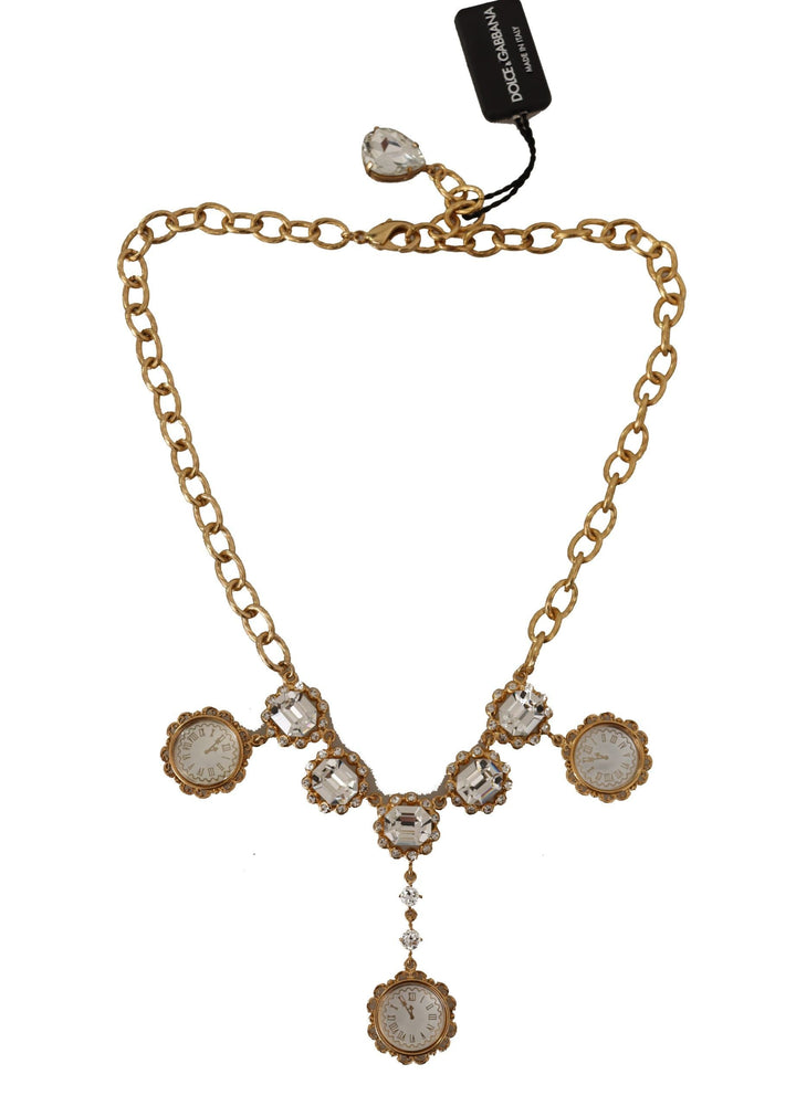  - Dolce & Gabbana Elegant Timekeeper Statement Necklace - SMY100860 - Ask Me Wear