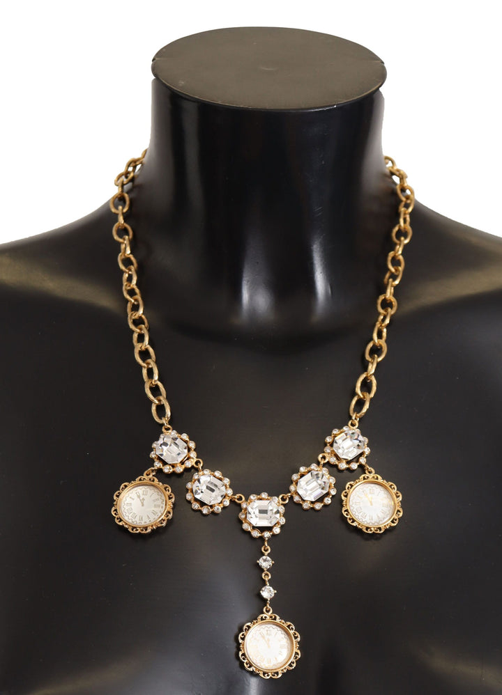  - Dolce & Gabbana Elegant Timekeeper Statement Necklace - SMY100860 - Ask Me Wear