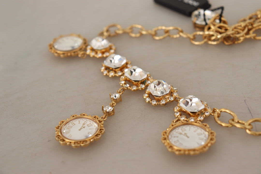  - Dolce & Gabbana Elegant Timekeeper Statement Necklace - SMY100860 - Ask Me Wear