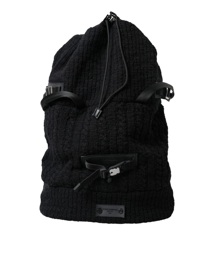  - Dolce & Gabbana Elegant Tricot Wool - Blend Backpack in Black - BAG1157 - Ask Me Wear