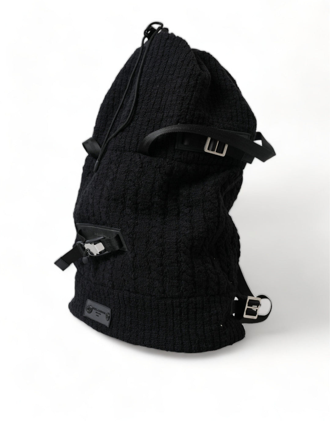  - Dolce & Gabbana Elegant Tricot Wool - Blend Backpack in Black - BAG1157 - Ask Me Wear