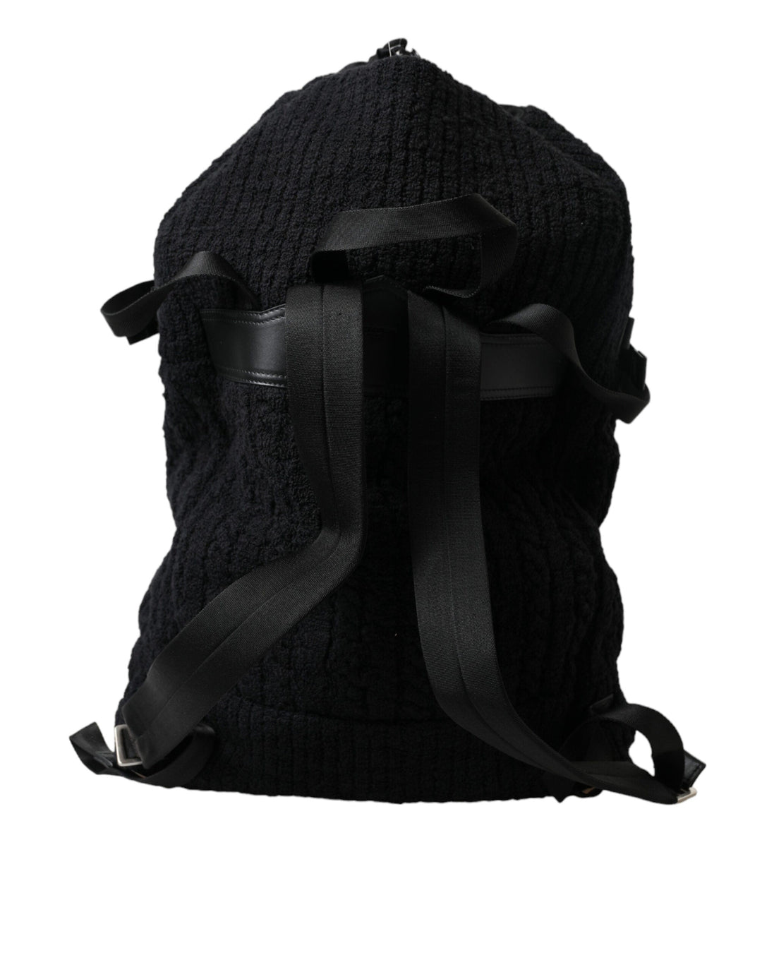  - Dolce & Gabbana Elegant Tricot Wool - Blend Backpack in Black - BAG1157 - Ask Me Wear