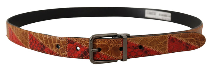  - Dolce & Gabbana Elegant Two - Tone Snakeskin Leather Belt - BEL8402 - 90 - Ask Me Wear