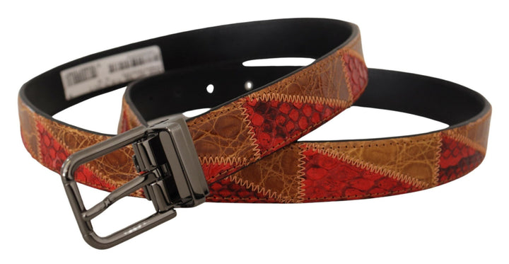  - Dolce & Gabbana Elegant Two - Tone Snakeskin Leather Belt - BEL8402 - 90 - Ask Me Wear