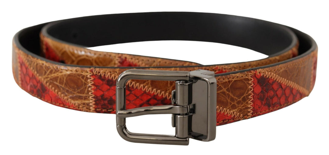  - Dolce & Gabbana Elegant Two - Tone Snakeskin Leather Belt - BEL8402 - 90 - Ask Me Wear