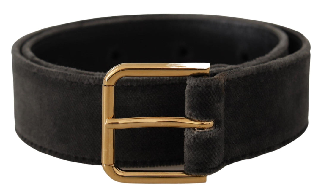  - Dolce & Gabbana Elegant Velvet Belt with Engraved Buckle - WMB155 - 60 - Ask Me Wear