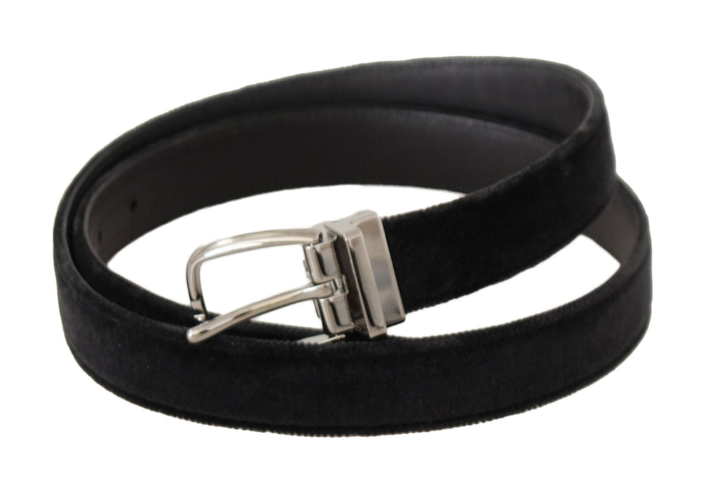  - Dolce & Gabbana Elegant Velvet Designer Belt with Logo Engraved Buckle - BEL8627 - 95 - Ask Me Wear