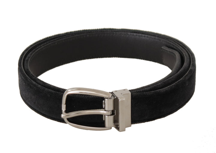  - Dolce & Gabbana Elegant Velvet Designer Belt with Logo Engraved Buckle - BEL8627 - 95 - Ask Me Wear