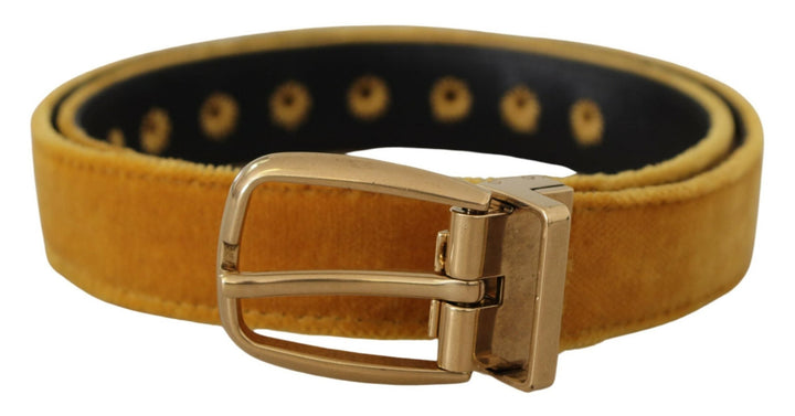  - Dolce & Gabbana Elegant Velvet Gold Buckle Women's Belt - BEL8413 - 65 - Ask Me Wear