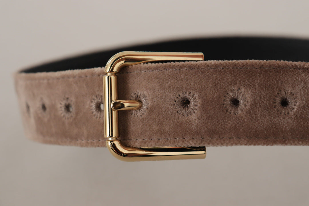  - Dolce & Gabbana Elegant Velvet Logo Buckle Belt - WMB162 - 65 - Ask Me Wear