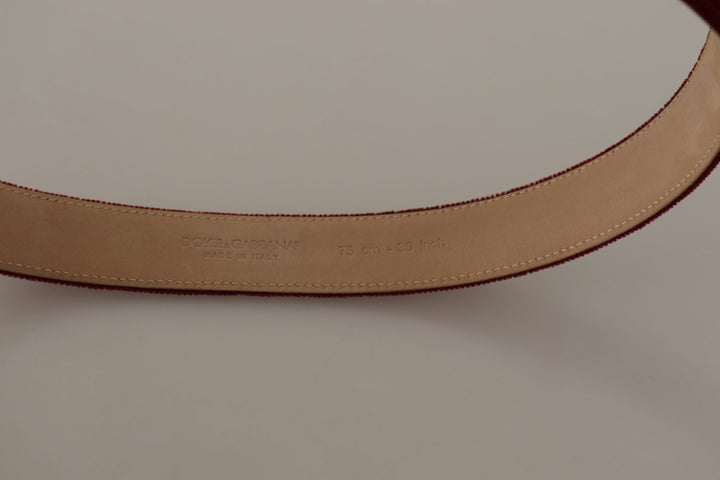  - Dolce & Gabbana Elegant Velvet Logo Engraved Belt - BEL8672 - 75 - Ask Me Wear