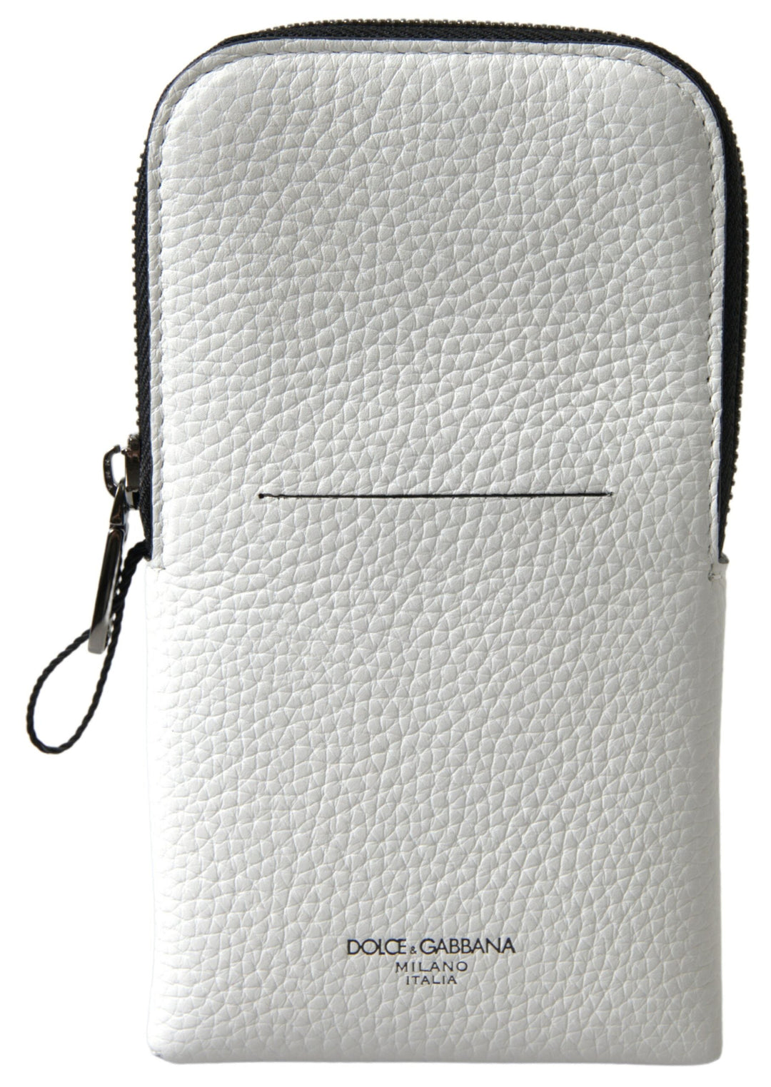  - Dolce & Gabbana Elegant White Leather Phone Crossbody Bag - BAG1107 - Ask Me Wear