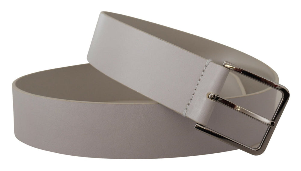  - Dolce & Gabbana Elegant White Vitello Leather Belt - BEL8449 - 90 - Ask Me Wear