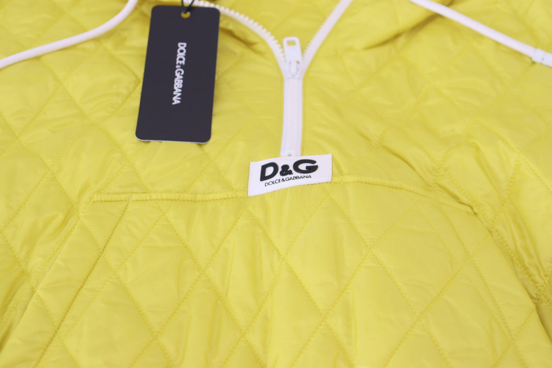  - Dolce & Gabbana Elegant Yellow Hooded Jacket - TSH83715 - 40 - Ask Me Wear