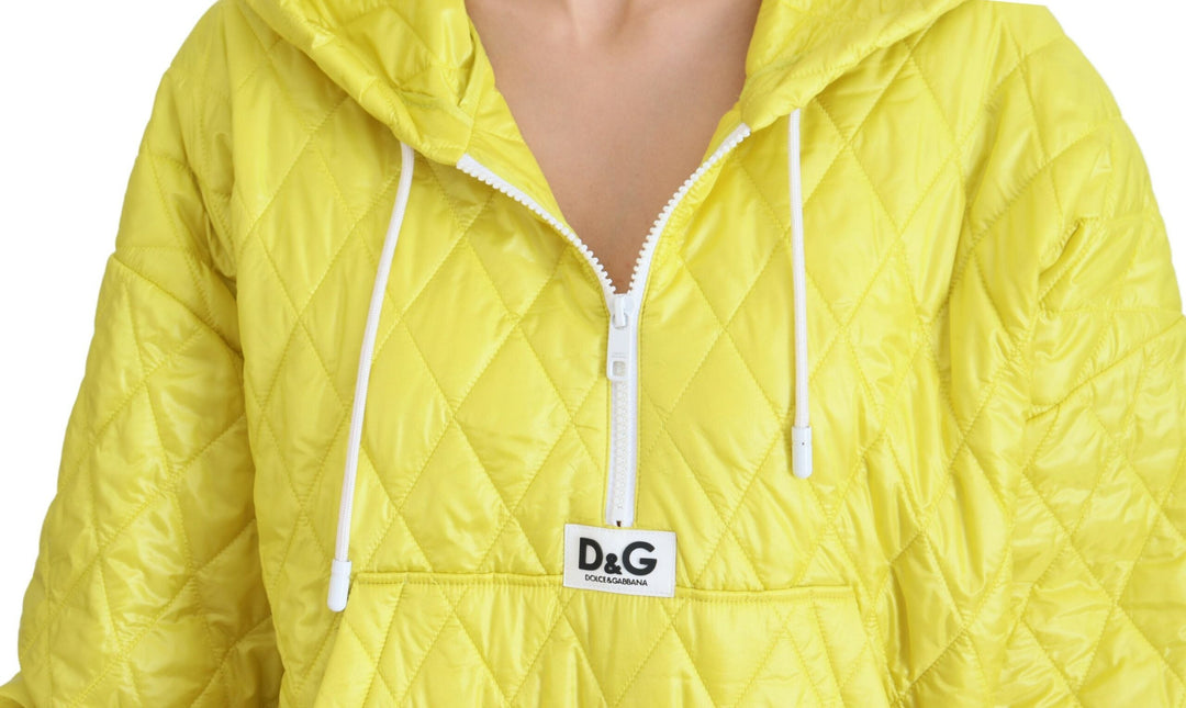  - Dolce & Gabbana Elegant Yellow Hooded Jacket - TSH83715 - 40 - Ask Me Wear