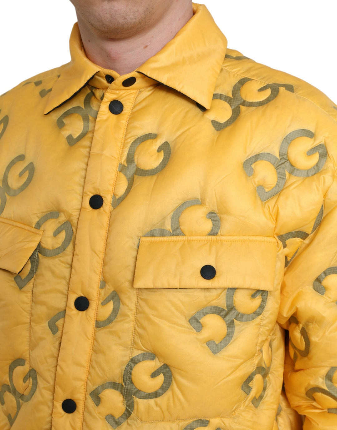  - Dolce & Gabbana Elegant Yellow Padded Blouson Jacket - JKT4001 - 48 - Ask Me Wear