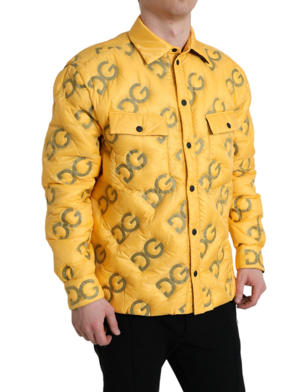  - Dolce & Gabbana Elegant Yellow Padded Blouson Jacket - JKT4001 - 48 - Ask Me Wear