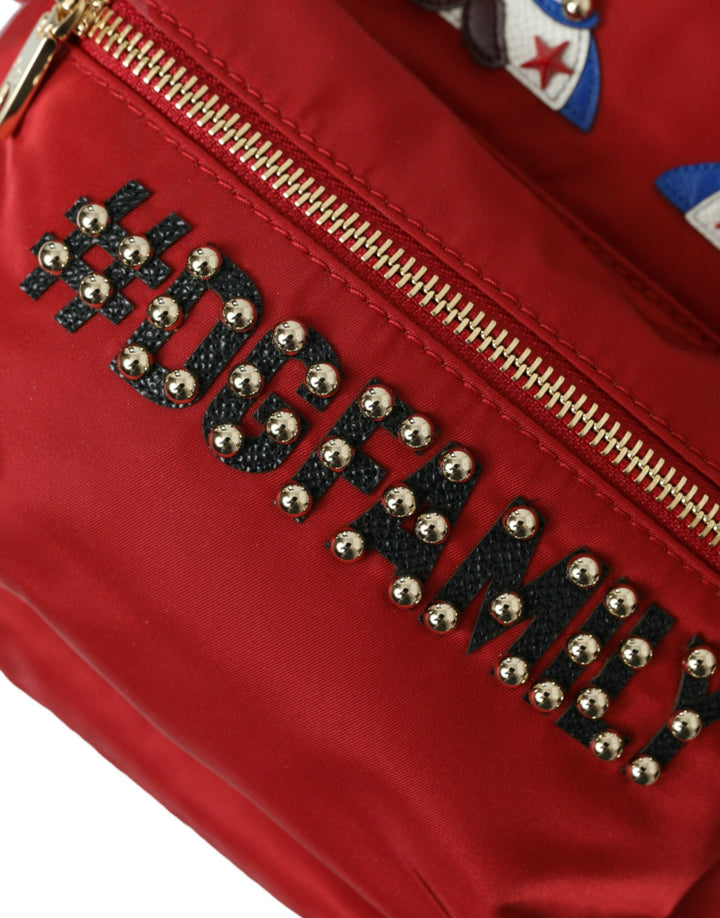  - Dolce & Gabbana Embellished Red Backpack with Gold Detailing - BAG1151 - Ask Me Wear