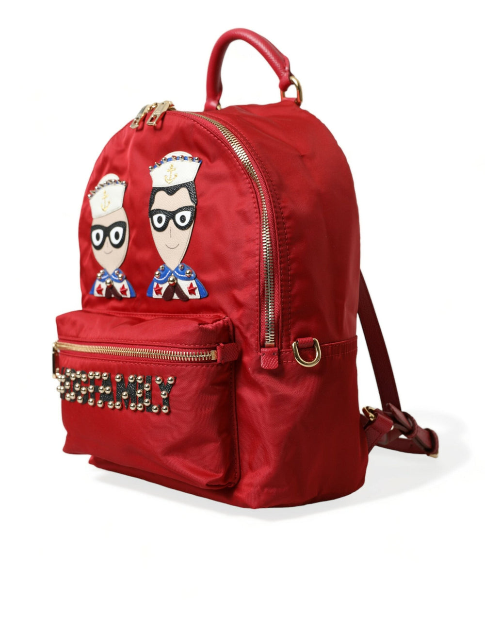  - Dolce & Gabbana Embellished Red Backpack with Gold Detailing - BAG1151 - Ask Me Wear