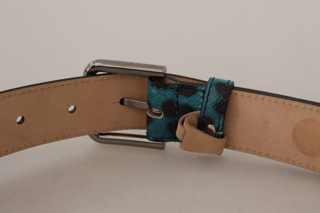  - Dolce & Gabbana Engraved Logo Leather Belt in Blue Green - WMB187 - 75 - Ask Me Wear