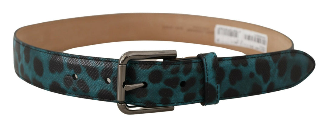  - Dolce & Gabbana Engraved Logo Leather Belt in Blue Green - WMB187 - 75 - Ask Me Wear