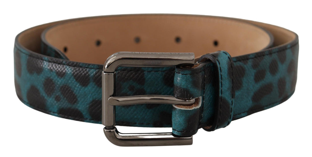  - Dolce & Gabbana Engraved Logo Leather Belt in Blue Green - WMB187 - 75 - Ask Me Wear