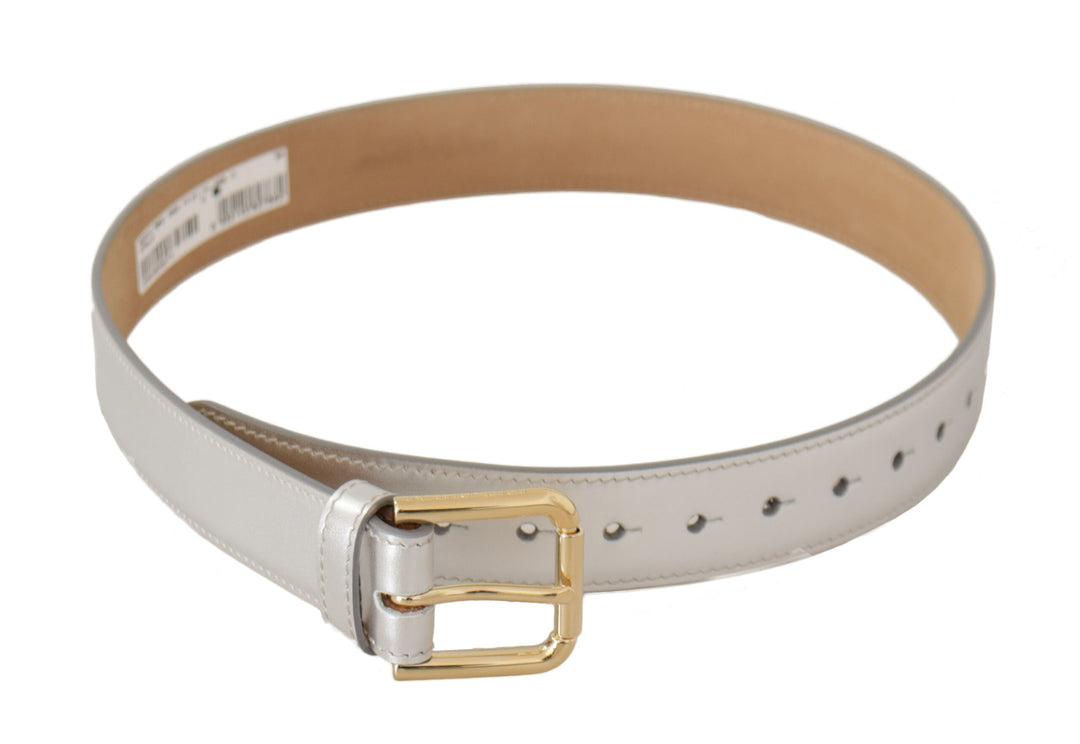  - Dolce & Gabbana Engraved Silver - Toned Leather Belt - BEL8669 - 65 - Ask Me Wear