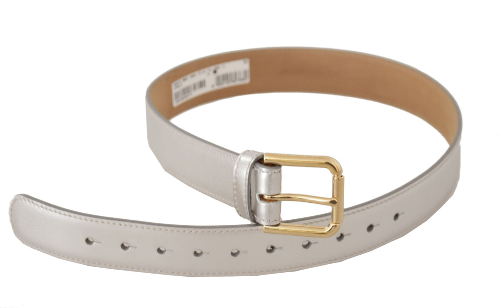  - Dolce & Gabbana Engraved Silver - Toned Leather Belt - BEL8669 - 65 - Ask Me Wear