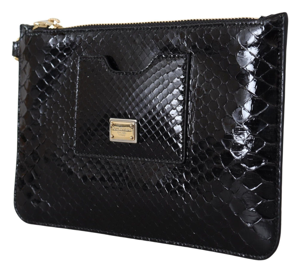  - Dolce & Gabbana Exotic Leather Black Wristlet Wallet - vas12501 - Ask Me Wear