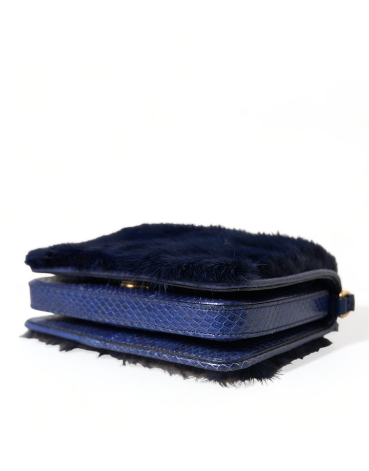  - Dolce & Gabbana Exquisite Blue Mink Fur Shoulder Bag - BAG1196 - Ask Me Wear